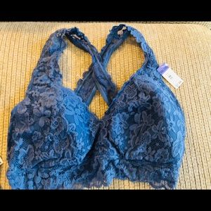Blue Lace Bralette XXL NWT